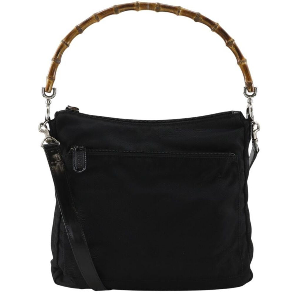 Gucci Sherry Bamboo Nylon Black Nylon Shoulder Bag Bag